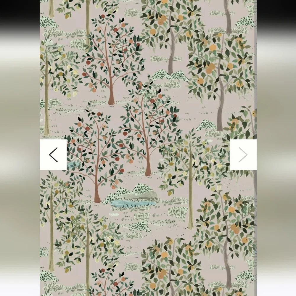 Anthropologie Jemma Fruit Tree Wallpaper Single Roll New